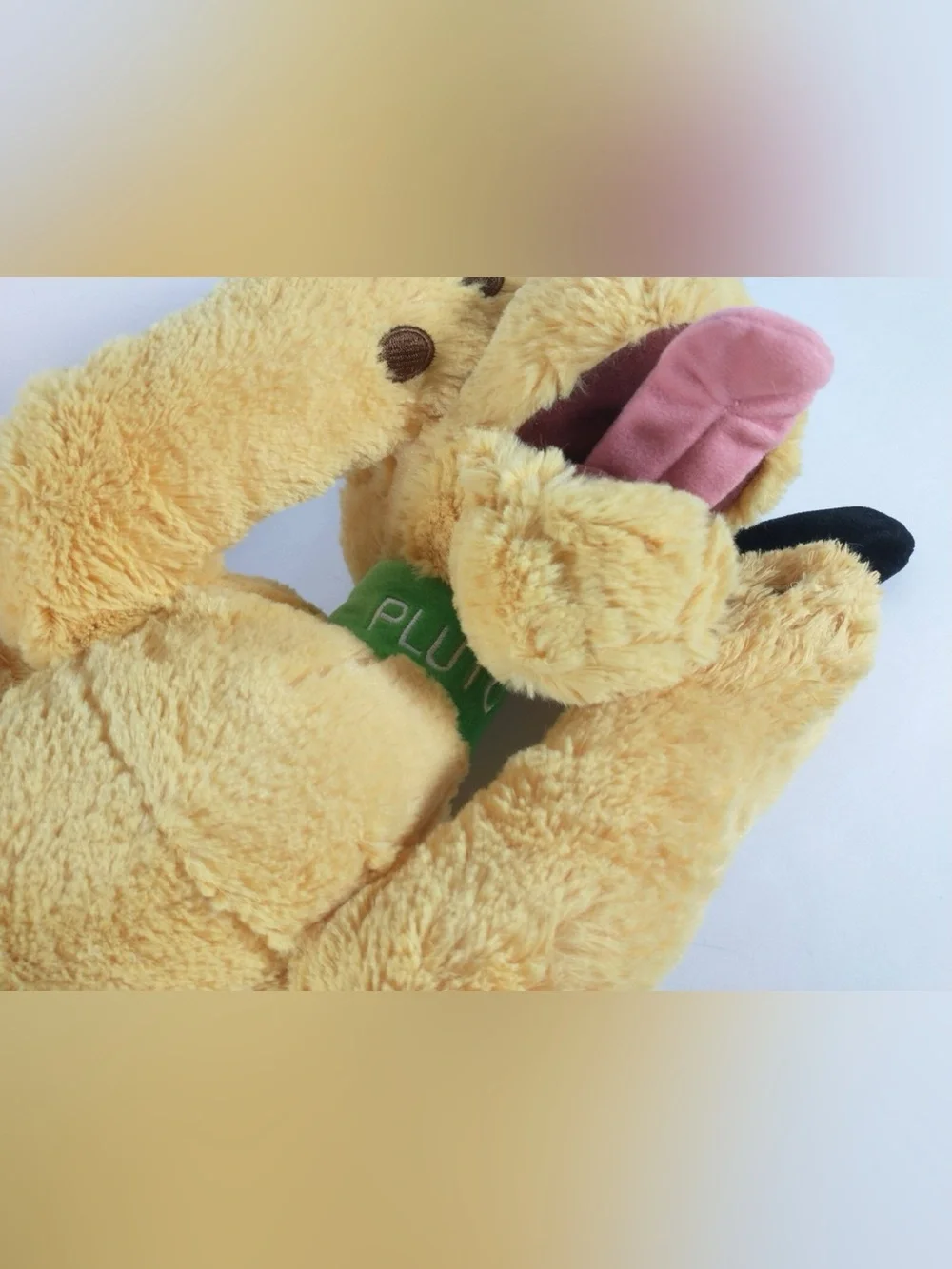 Disney Plush Pluto Dog Toy in Yellow with Black Ears